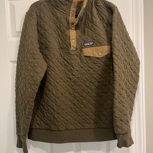 Patagonia Organic Cotton Pullover in Olive and Orange